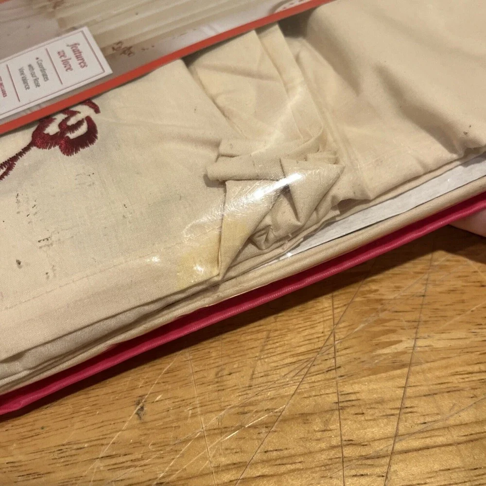 Better Homes And Gardens Curtain Tiers Garnet‎ Red Cream Rose Vine 60x36